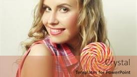  Presentation with lolipop - Presentation consisting of nice blond girl with lolipop background and a red colored foreground