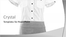  Presentation with mannequin - Slide set having nice blouse and gray skirt on mannequin isolated on white background and a white colored foreground