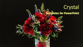  Presentation with black - Cool new PPT theme with nice-bouquet-on-the-black backdrop and a wine colored foreground