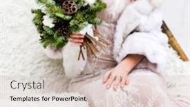  Presentation with bride - Audience pleasing PPT theme consisting of nice-bride-with-bouquet backdrop and a soft green colored foreground