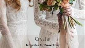  Presentation with bride - Audience pleasing presentation theme consisting of nice bride with flowers backdrop and a mint green colored foreground