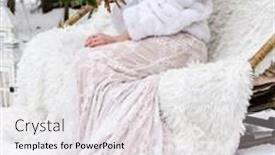  Presentation with bride - Slide deck having nice-bride-with-nice-bouquet background and a sky blue colored foreground