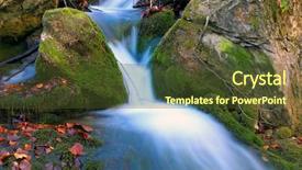  Presentation with mountain stream - Presentation theme having nice cascade of mountain stream background and a tawny brown colored foreground