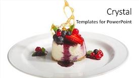 Presentation with cheesecake - Slides enhanced with nice cheesecake with berries isolated on white background and a white colored foreground