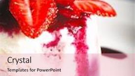  Presentation with cheesecake - Beautiful presentation theme featuring tart cheese - nice cheesecake with berries backdrop and a coral colored foreground