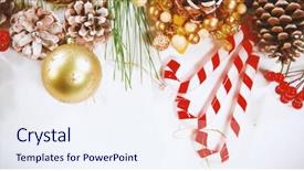  Presentation with white christmas - Colorful presentation enhanced with nice christmas decoration against white backdrop and a sky blue colored foreground