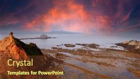  Presentation with coastal - Slide deck with nice-coastal-view background and a tawny brown colored foreground