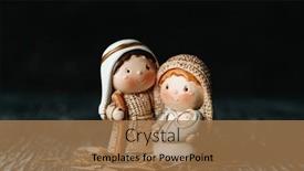  Presentation with saint joseph - Slides having nice-depiction-of-the-holy background and a coral colored foreground