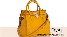  Presentation with leather bag - Beautiful theme featuring nice elegant woman bag isolated backdrop and a gold colored foreground