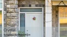  Presentation with vancouver - Audience pleasing presentation theme consisting of nice-entrance-of-a-house backdrop and a light gray colored foreground