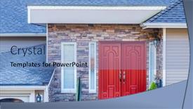  Presentation with vancouver - Presentation theme enhanced with nice-entrance-of-a-house background and a teal colored foreground