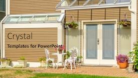  Presentation with vancouver - Presentation theme featuring nice-entrance-of-a-house background and a coral colored foreground