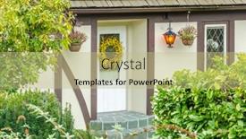  Presentation with luxury house - Audience pleasing PPT layouts consisting of nice-entrance-of-a-luxury backdrop and a mint green colored foreground