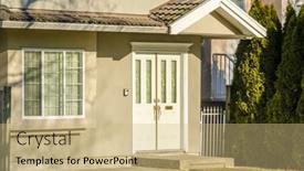  Presentation with luxury house - Slide deck featuring nice-entrance-of-a-luxury background and a coral colored foreground