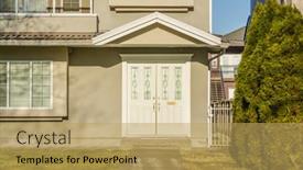  Presentation with luxury house - PPT layouts enhanced with nice-entrance-of-a-luxury background and a yellow colored foreground