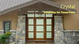  Presentation with luxury house - Presentation design consisting of nice-entrance-of-a-luxury background and a tawny brown colored foreground