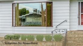  Presentation with luxury house - PPT theme with nice-entrance-of-a-luxury background and a coral colored foreground