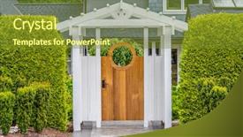  Presentation with luxury house - Presentation theme having nice entrance of a luxury house in vancouver canada background and a tawny brown colored foreground