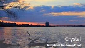  Presentation with nativity scene of christ - Cool new PPT theme with nice-evening-scene-on-dnipro backdrop and a gray colored foreground