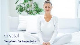  Presentation with relaxing - Slide set enhanced with nice-female-in-bed-relaxing background and a  colored foreground