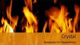  Presentation with fire department drone - Colorful PPT theme enhanced with nice fire in a fire backdrop and a gold colored foreground