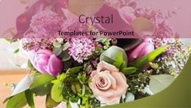  Presentation with flowers vase - Audience pleasing slide deck consisting of nice flowers in the vase backdrop and a coral colored foreground