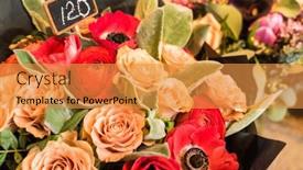  Presentation with flowers vase - Slides with nice-flowers-in-the-vase background and a gold colored foreground