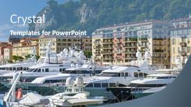  Presentation with sea port - Presentation design with nice-france-october-2-2014 background and a teal colored foreground