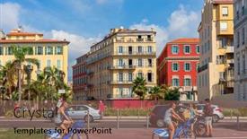 Presentation with bicycles - PPT layouts enhanced with nice-france-september-04-2016 background and a violet colored foreground