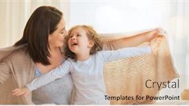  Presentation with sleep time - PPT layouts consisting of nice-girl-and-her-mother background and a coral colored foreground