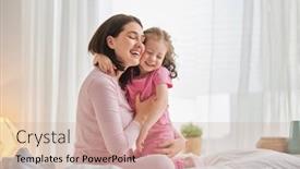  Presentation with sleep time - Theme with nice-girl-and-her-mother background and a soft green colored foreground