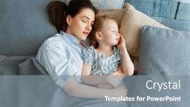  Presentation with sleep time - PPT layouts having nice-girl-and-her-mother background and a gray colored foreground
