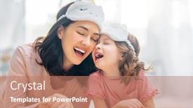  Presentation with sleep time - Audience pleasing slide deck consisting of nice-girl-and-her-mother backdrop and a coral colored foreground