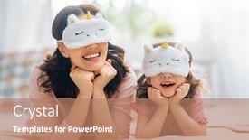  Presentation with sleep time - Colorful slide deck enhanced with nice-girl-and-her-mother backdrop and a coral colored foreground