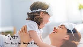  Presentation with sleep time - Cool new PPT theme with nice-girl-and-her-mother backdrop and a coral colored foreground