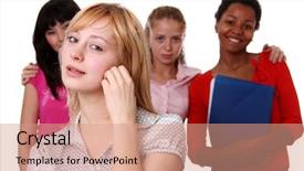  Presentation with math geometry design education - Slide set with nice girl student africa - education background and a  colored foreground