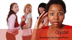  Presentation with ethnic - Slides featuring nice girl student africa - ethnic women background and a  colored foreground