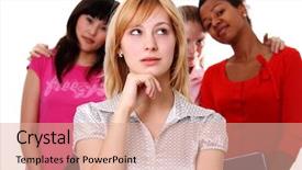  Presentation with think - Beautiful slides featuring nice girl student africa - i think backdrop and a  colored foreground