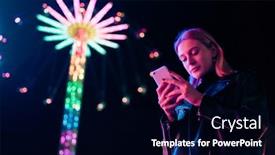  Presentation with smartphone - Audience pleasing theme consisting of nice-girl-write-message backdrop and a black colored foreground