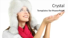  Presentation with hat - Audience pleasing slide deck consisting of nice girles - beautiful smiling girl in hat backdrop and a  colored foreground