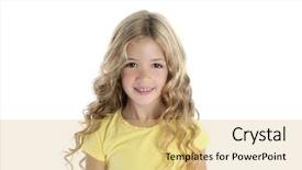  Presentation with smiling little girl - Theme having nice girles - little blond girl portrait smiling background and a yellow colored foreground
