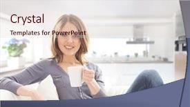  Presentation with pen laptop coffee cup clips - PPT layouts having nice girles - young attractive woman background and a lemonade colored foreground