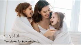  Presentation with sleep time - PPT layouts featuring nice-girls-and-their-mother background and a mint green colored foreground