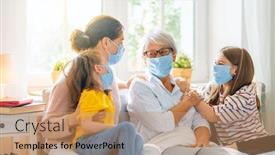  Presentation with people enjoying - Slide set consisting of nice-girls-her-mother background and a coral colored foreground