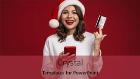  Presentation with credit card - Theme featuring nice-happy-girl-in-santa background and a red colored foreground