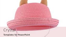  Presentation with hat - Presentation theme having nice-hat-for-little-girl background and a coral colored foreground