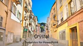  Presentation with france - Slide deck having nice houses in the old background and a coral colored foreground