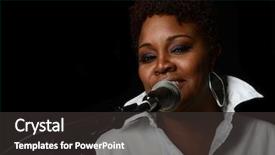 Presentation with jazz - PPT theme having nice image of a jazz singer on black background and a dark gray colored foreground