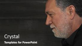  Presentation with latino - Cool new presentation theme with nice image of a latino man from profile with copyspace backdrop and a dark gray colored foreground