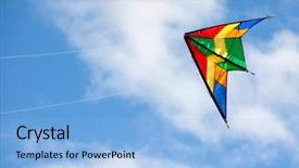  Presentation with kite - Slide deck having nice kite flying colors background and a light blue colored foreground